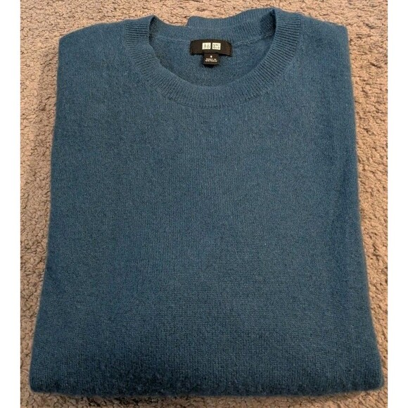 Uniqlo Long Sleeve Crew Neck 100% Cashmere Sweater 438791 Men's Small - Picture 1 of 7